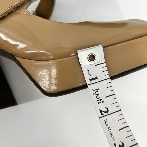 Jeffrey Campbell Reine Platform Mary Jane Womens 8 Tan Natural Block Heel Pump - Picture 13 of 13